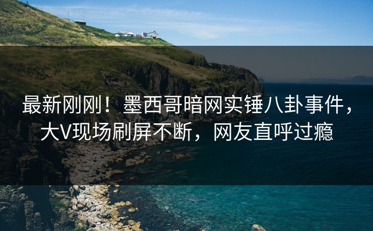 最新刚刚！墨西哥暗网实锤八卦事件，大V现场刷屏不断，网友直呼过瘾