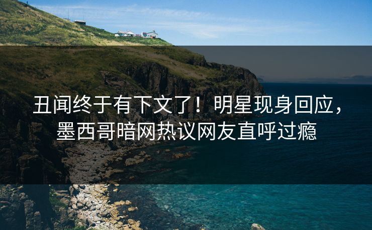 丑闻终于有下文了！明星现身回应，墨西哥暗网热议网友直呼过瘾