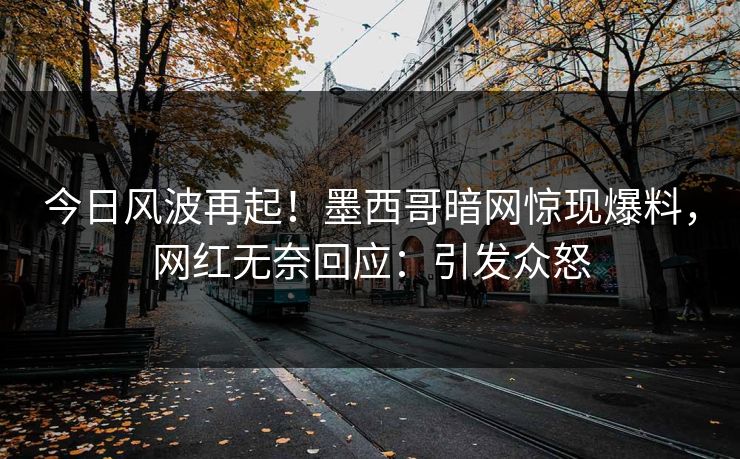 今日风波再起！墨西哥暗网惊现爆料，网红无奈回应：引发众怒