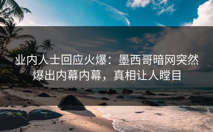 业内人士回应火爆：墨西哥暗网突然爆出内幕内幕，真相让人瞠目
